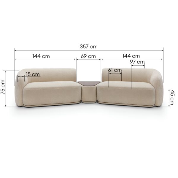 Modulinė sofa NELLA+ staliukas - Image 4