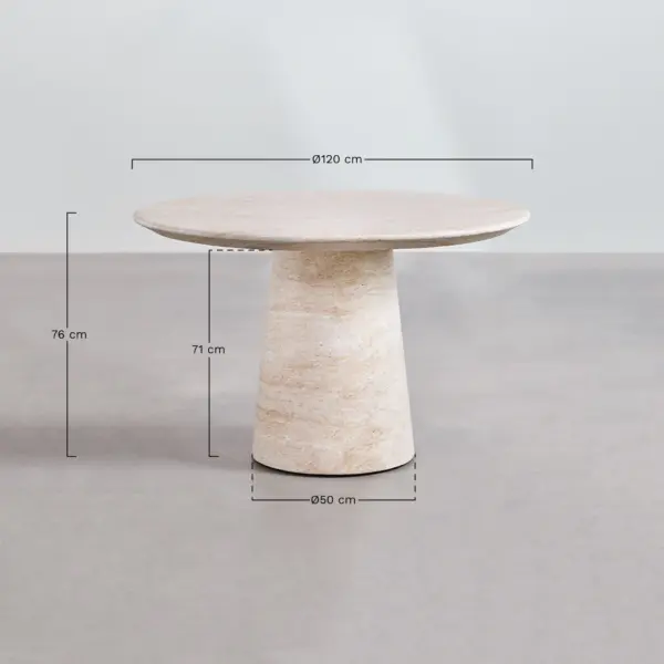 Apvalus valgomojo stalas NAPOLI Ø120 cm - Image 4